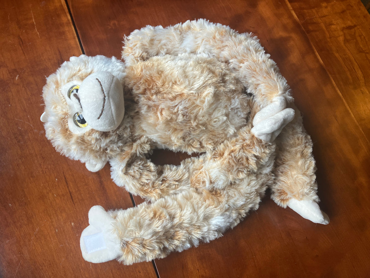 Cream and brown Monkey Velcro hands & feet