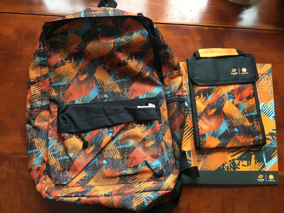 NEW backpack, +folder, + matching lunch container