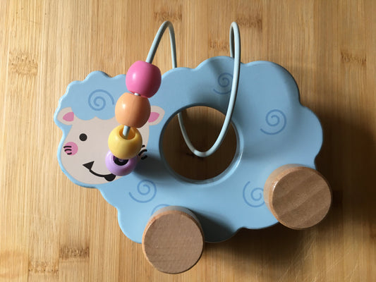 Wooden Lamb with movable beads