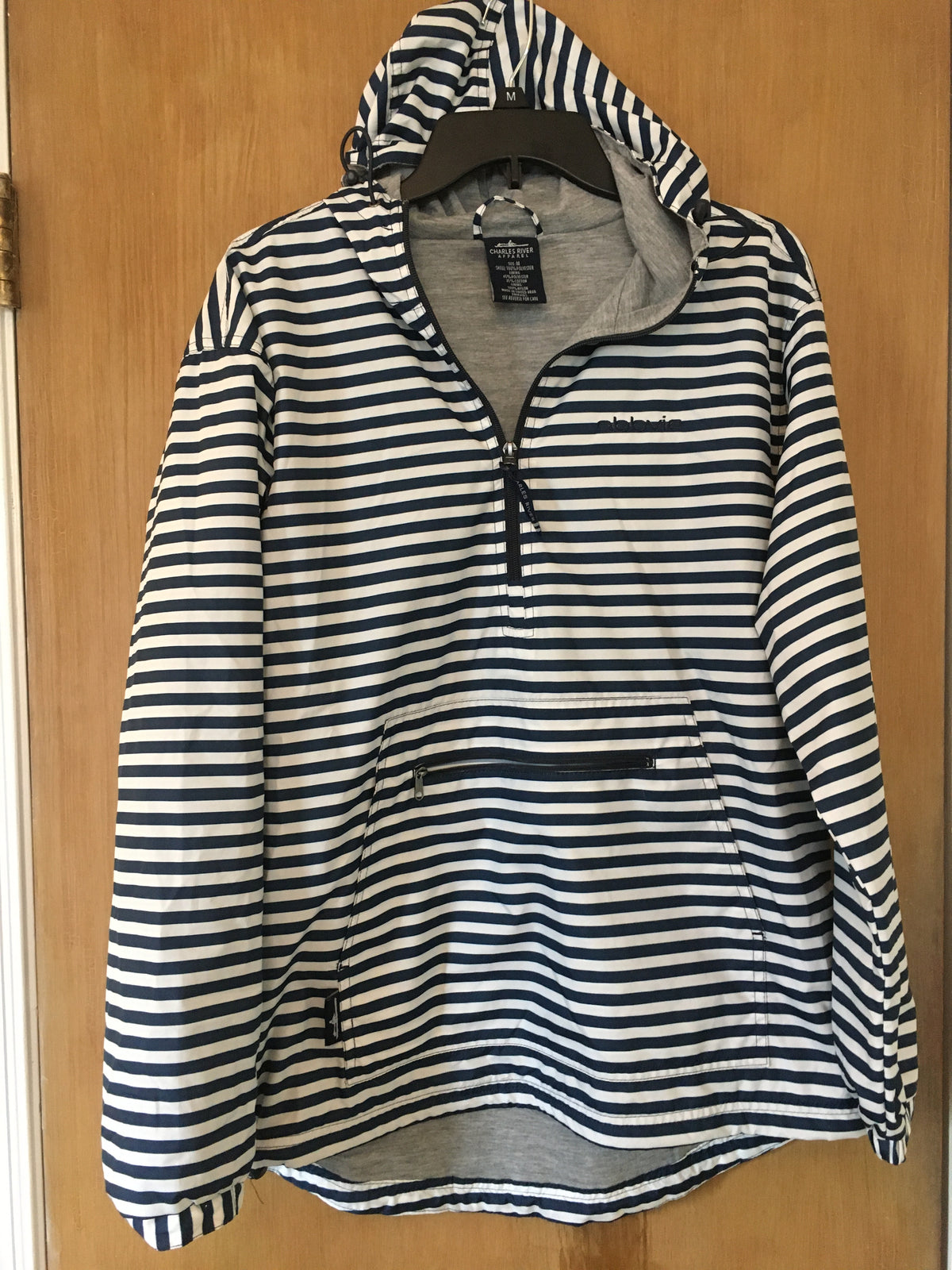 Charles RIver Apparel white blue stripes, rain - size Women - M (8/10)