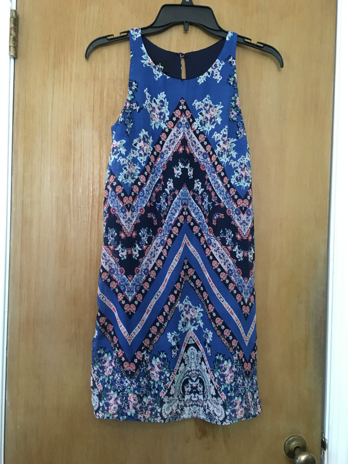 By & By, lined, floral on blue - size Women - XS (0/2)