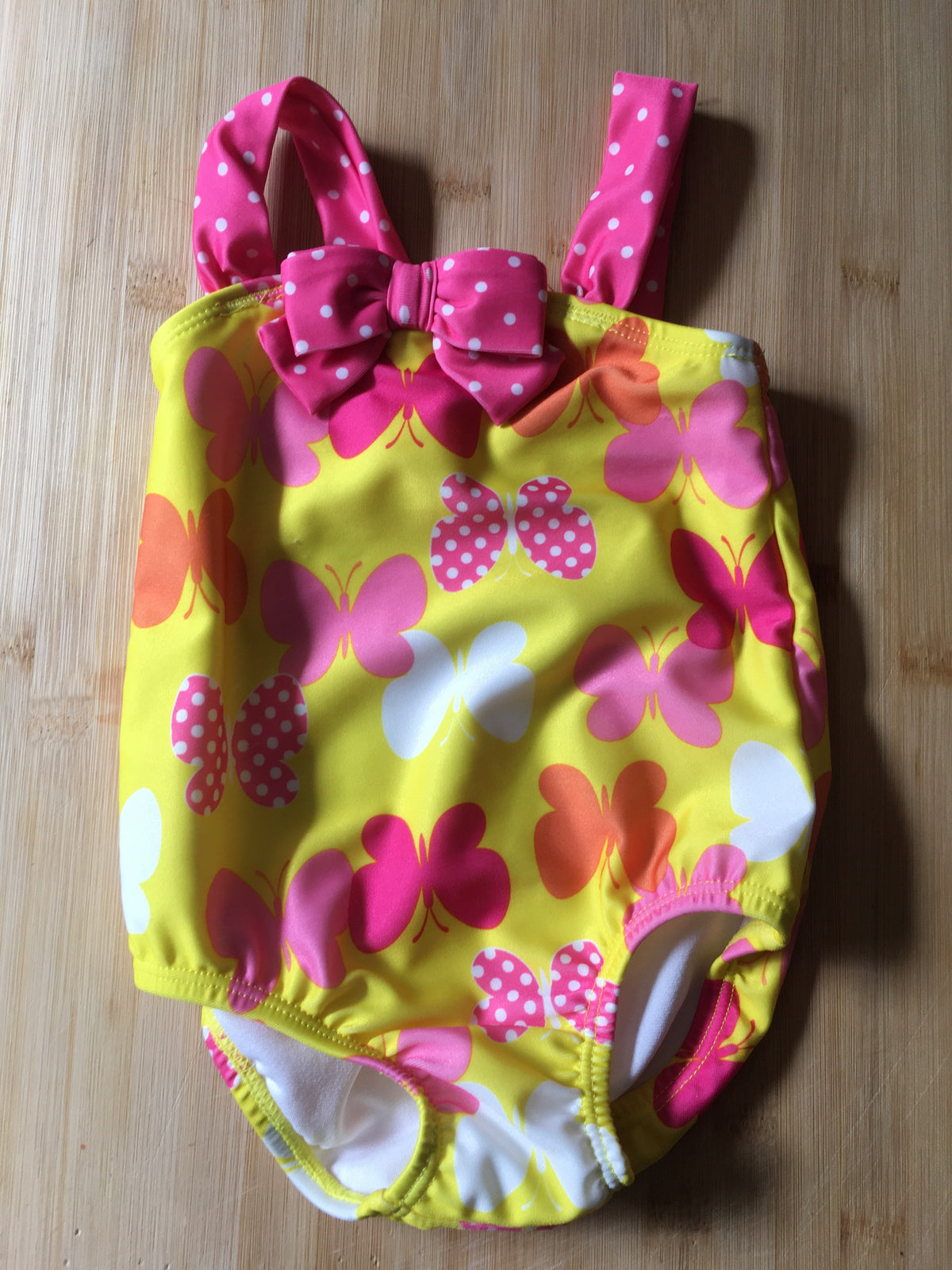 Gymboree one piece pink butterflies yellow - size Month - 6-12