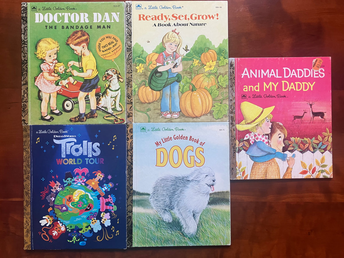 5 Little Golden Books Trolls, Dogs, etc.