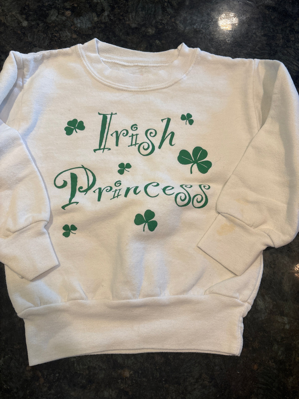 XS Irish sweatshirt, Small spot on front - size Youth - 5 (XS)