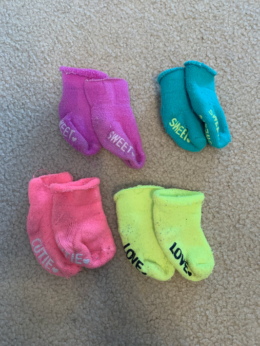 4 pair socks - size Month - 0-6