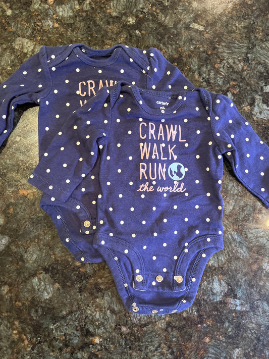 Matching Navy onesies - size Month - Newborn
