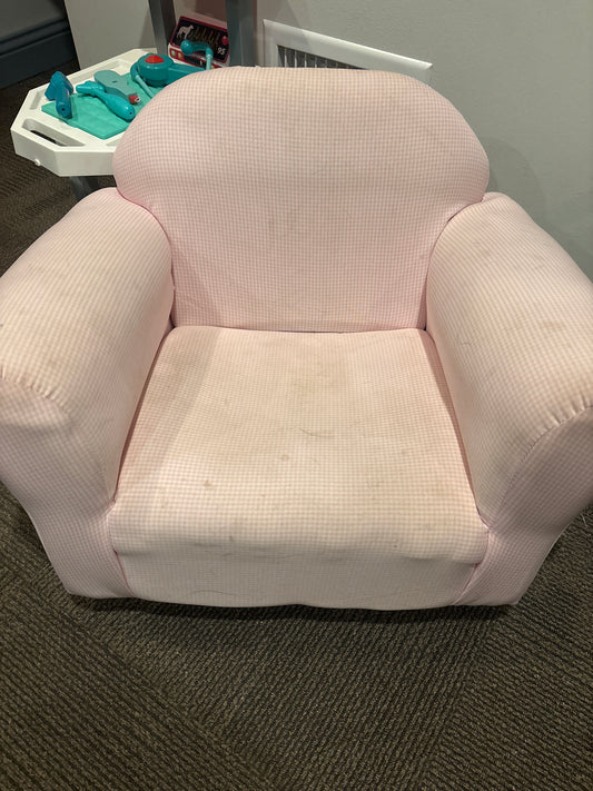 Pink chair, stains on Fabric