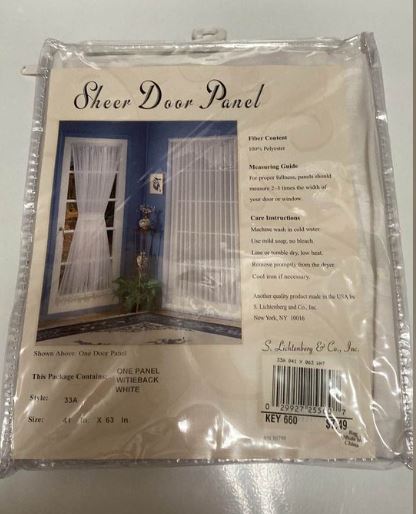 NWT white sheer door panels (curtain) #2 of 2