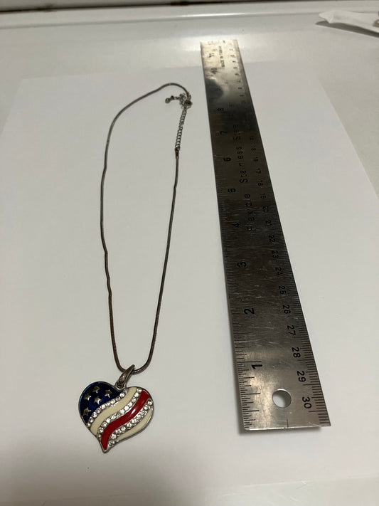 GC July 4th heart pendan necklace (Claire's)