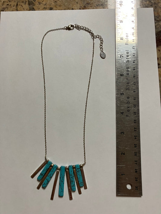New turquoise & silver necklace (Claire's)