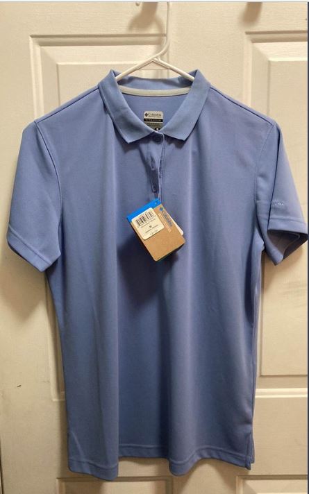 NWT ladies blue golf polo (Columbia) - size Junior - M (7/9)