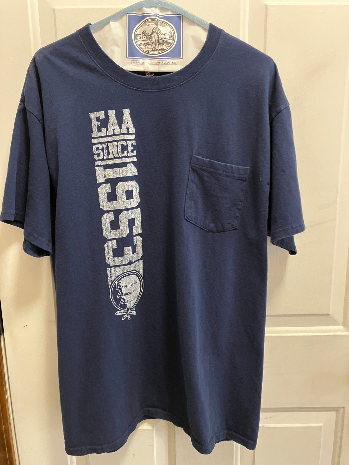 New EAA navy tshirt Oshkosh - size Teen/Men - L (36-38)