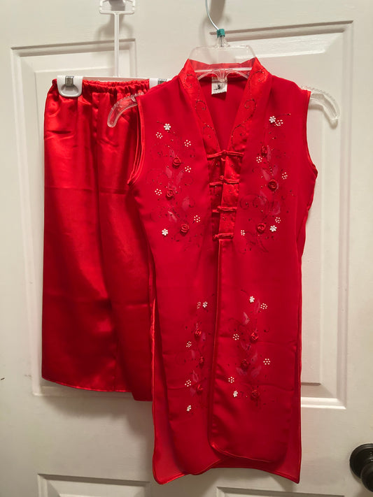 Vietnamese traditional silk outfit for girls - size Youth - 5 (XS)