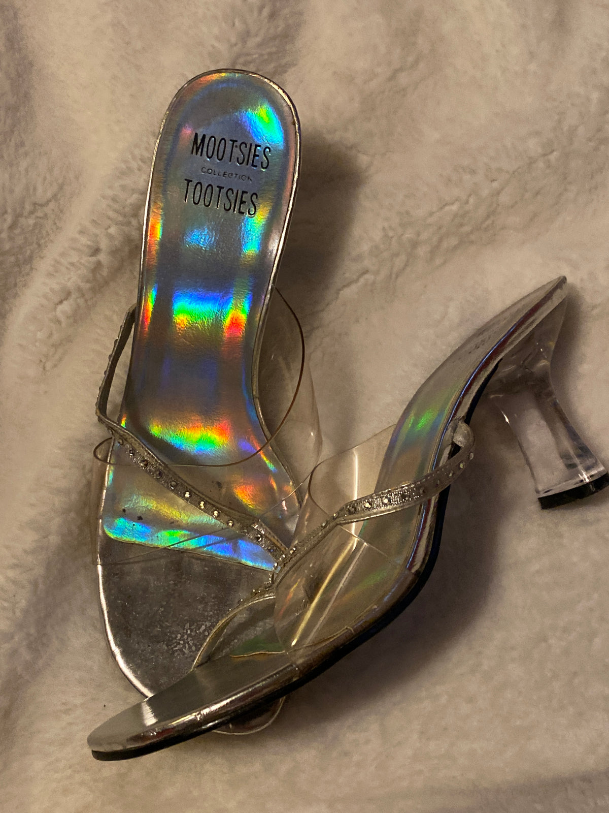 Mootsies Tootsies dress Shoes silver & clear - size Shoes - Adult 8