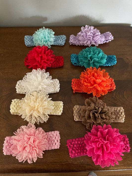 Lot Headbands (10) - size Month - 0-12