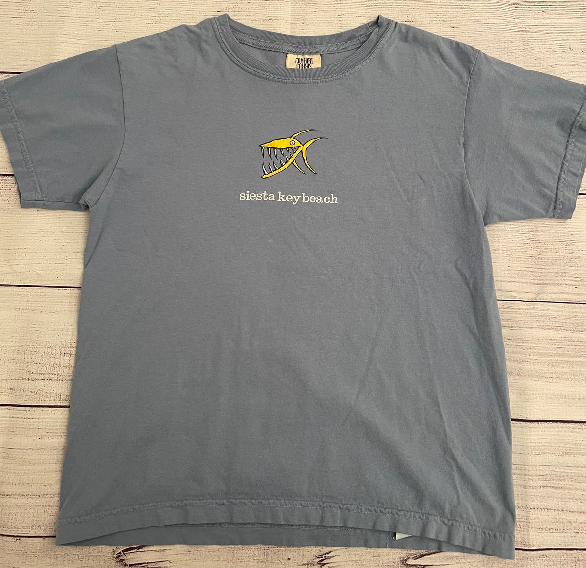 Siesta Key Blue tshirt fish GUC - size Youth - 8 (M)