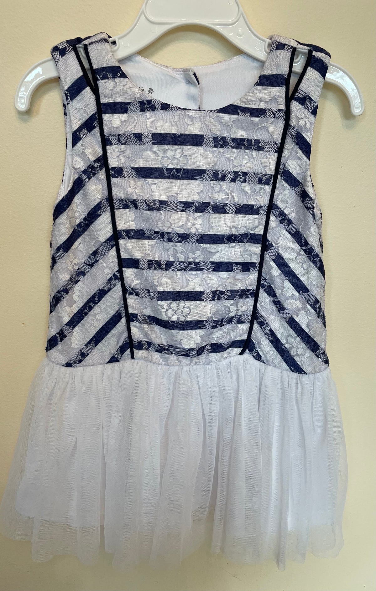 Tutu dress white & blue Pippa & Julie EUC - size Toddler - 3T