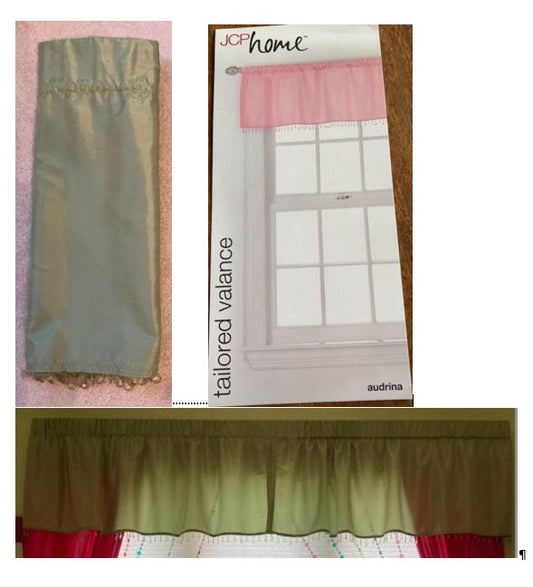 Lime beaded valance #2 58 W x 18 L (JCP Home)