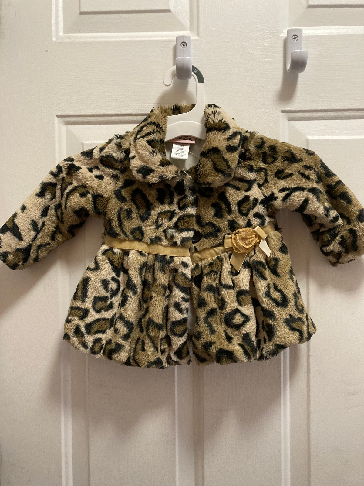 New Cheetah print fleece Coat (Little Lass) - size Month - 9-12 / 12M
